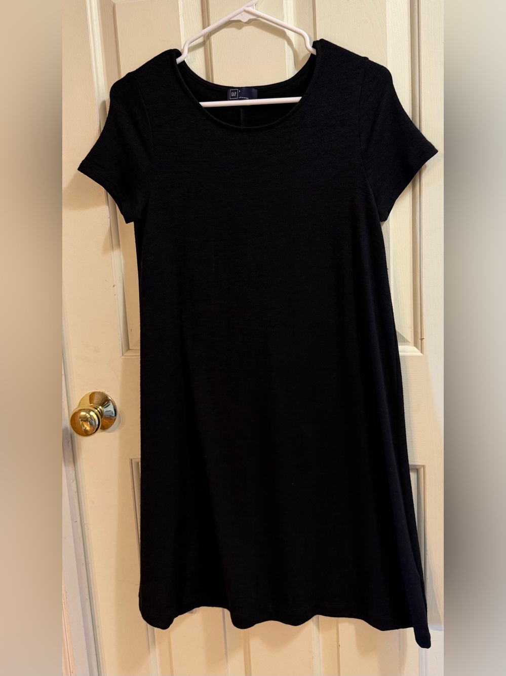 GAP Black Short Sleeve Mini Swing Dress | Minimalist Casual Capsule Wardrobe | S